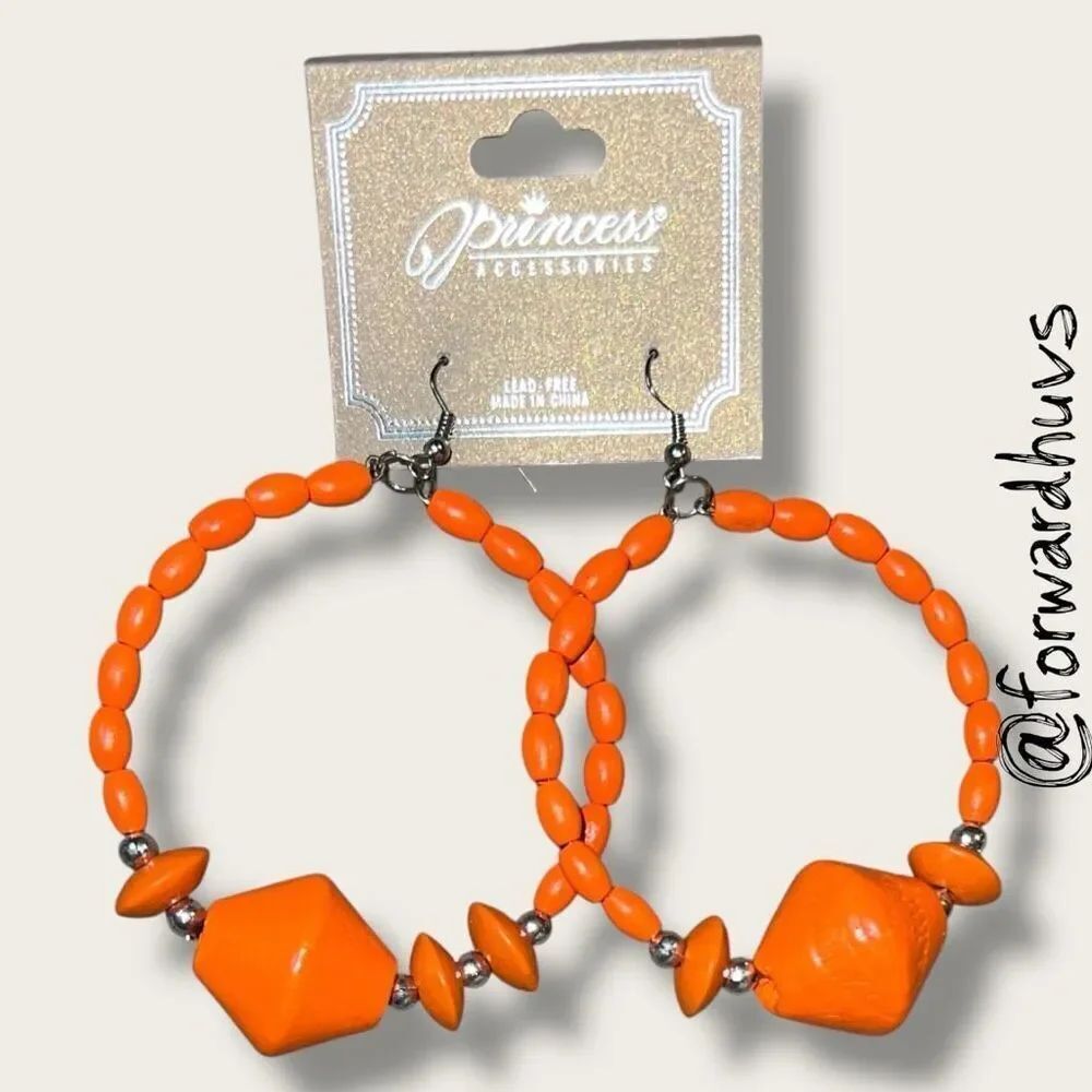 Bundle Sale 3 for $15 | Princess Accessories Orange Hoop Earrings